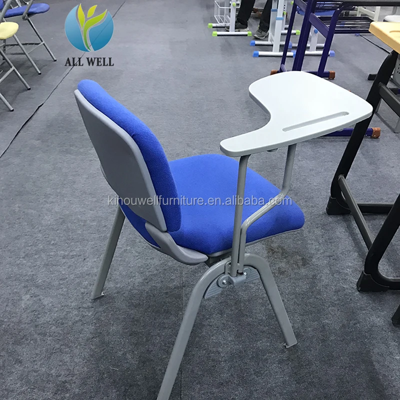 school student folding training study chair with writing pad tablet board