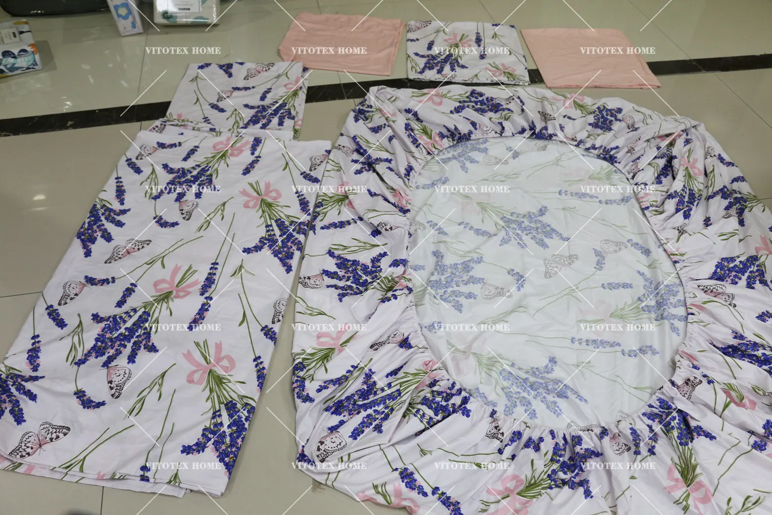 Factory Bed Sheet 6pc Modern Pattern Printed Bedding Sheet Set with 1 Flat & 1 Fitted Sheet with 4 Pillow