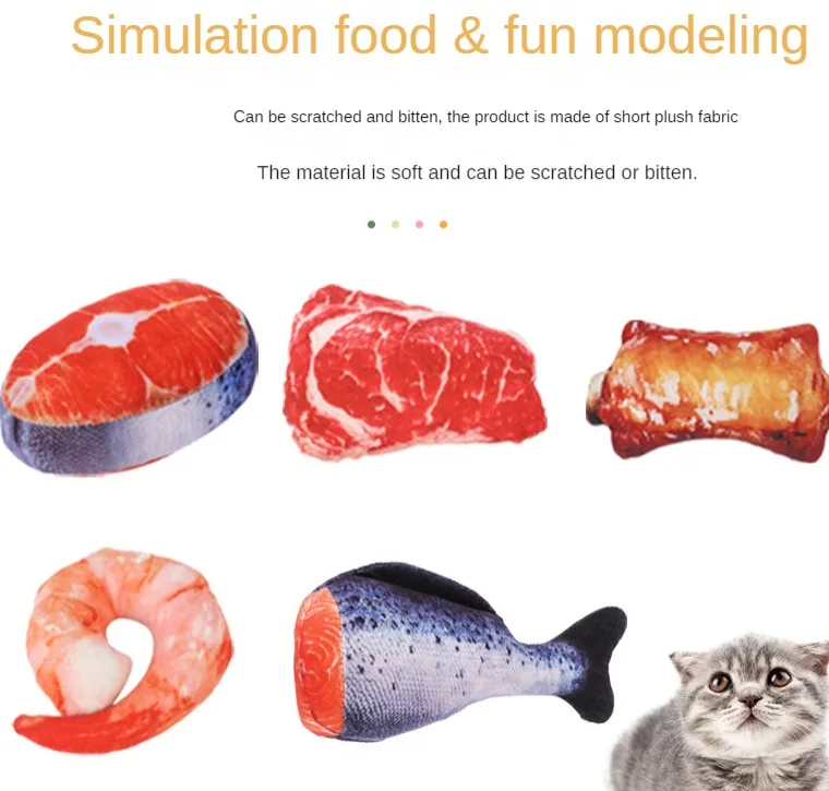 OEM Cat Teaser Simulation Chew Toy Tear-Resistant Sounding Toy for Small Animals
