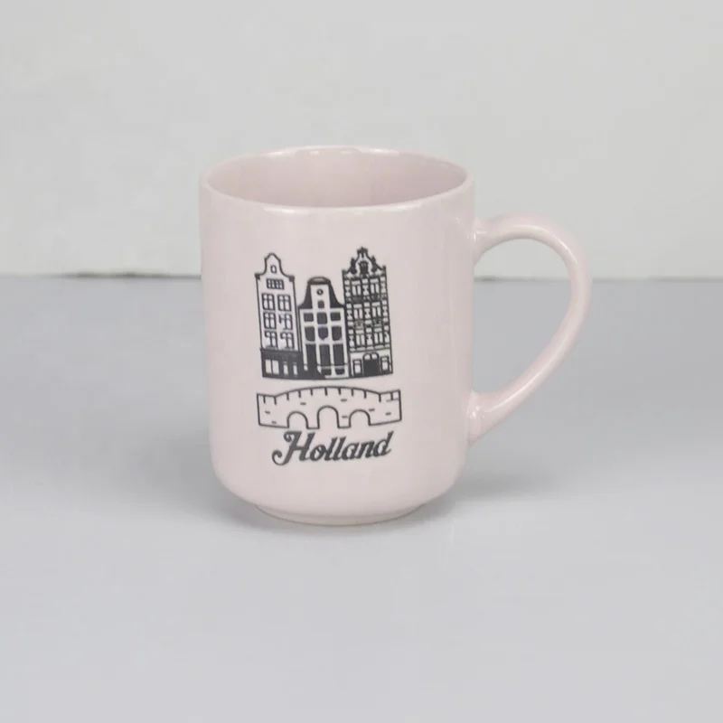 Factory Price Wholesale Custom Printed Silk Screen Stoneware Windmill Ceramic Souvenirs  Gift Coffee Mugs Personalized Design