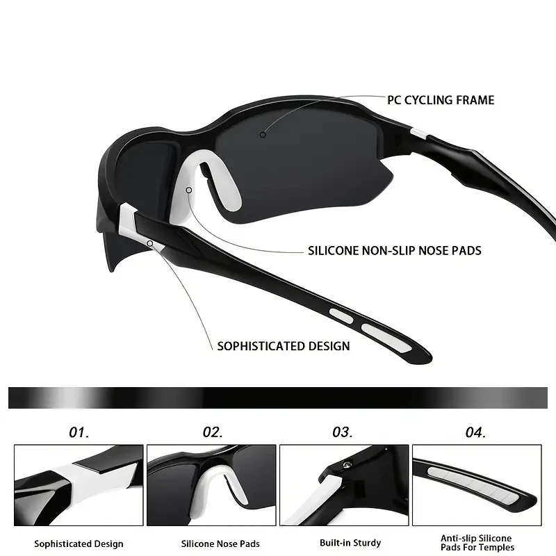 2024 Windproof Polarized Sports Sunglasses For Men & Women Cycling, Baseball, Running, Fishing, Golf & Driving