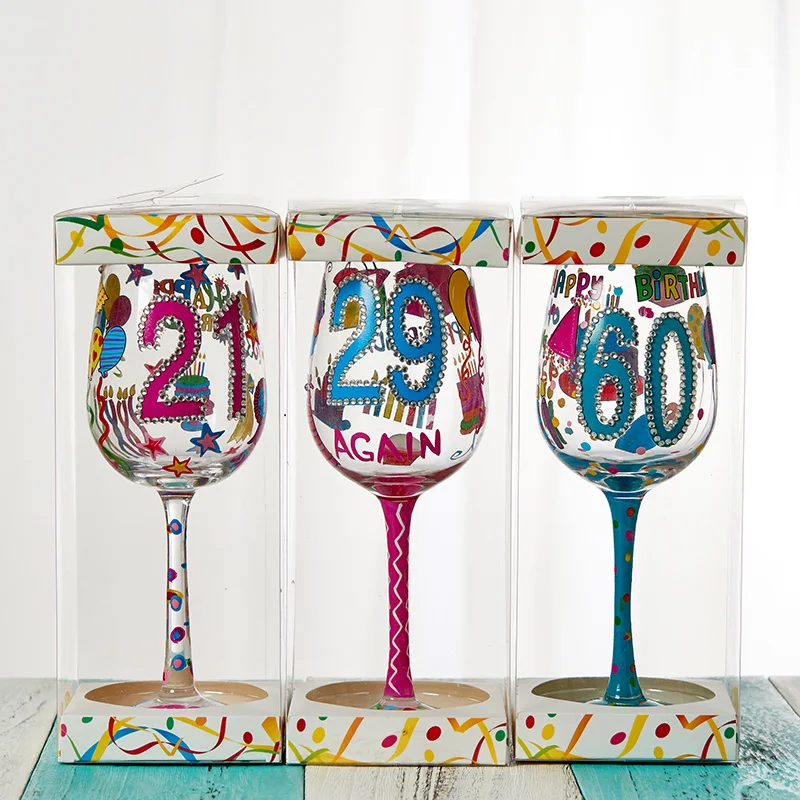 Забавное Рождественское украшение на заказ, бокал с цветным штоком, бокал для вина с принтом