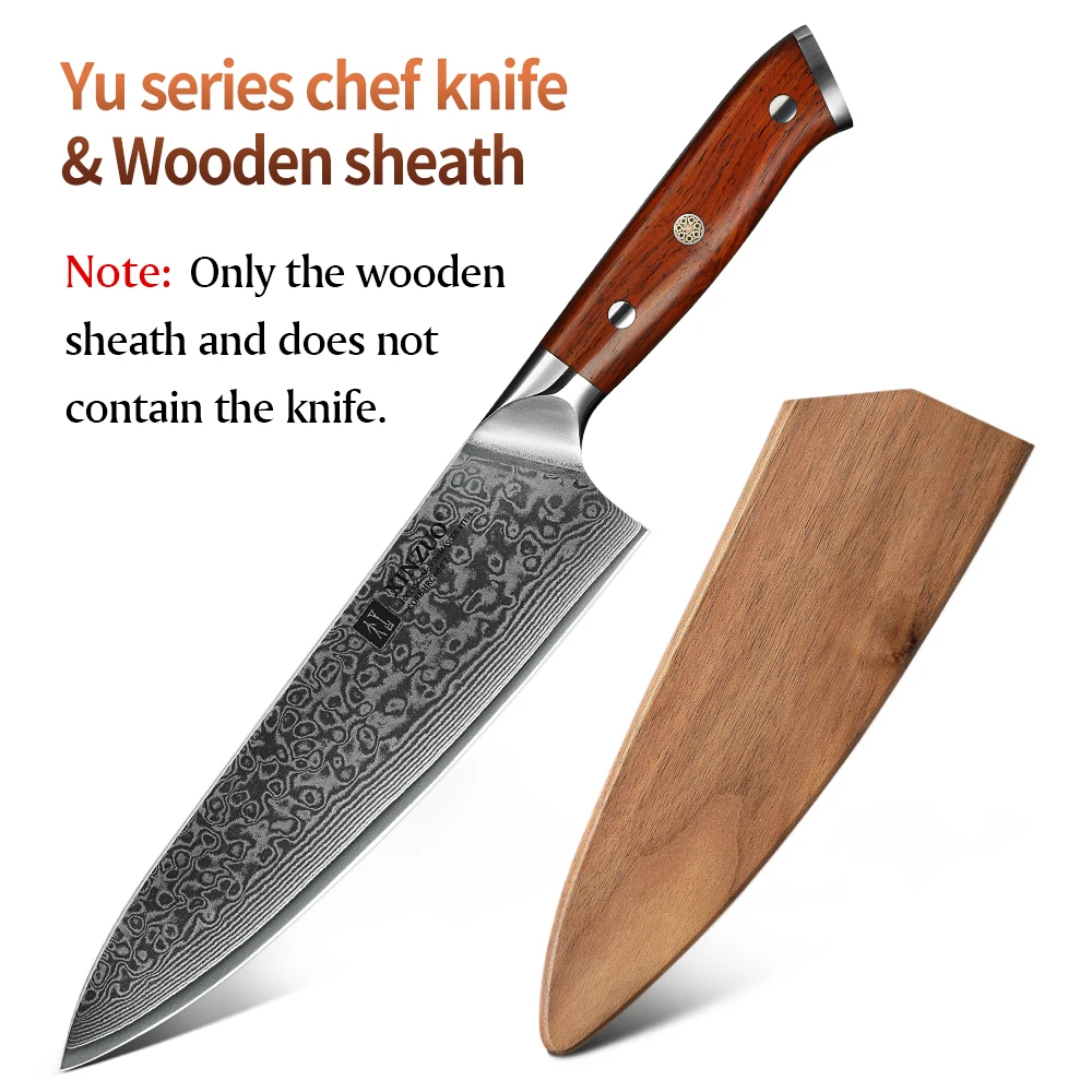 XINZUO High Quality Walnut Wood Wooden Sheath Kitchen Knife Accessories Chef Knives Blade Protector