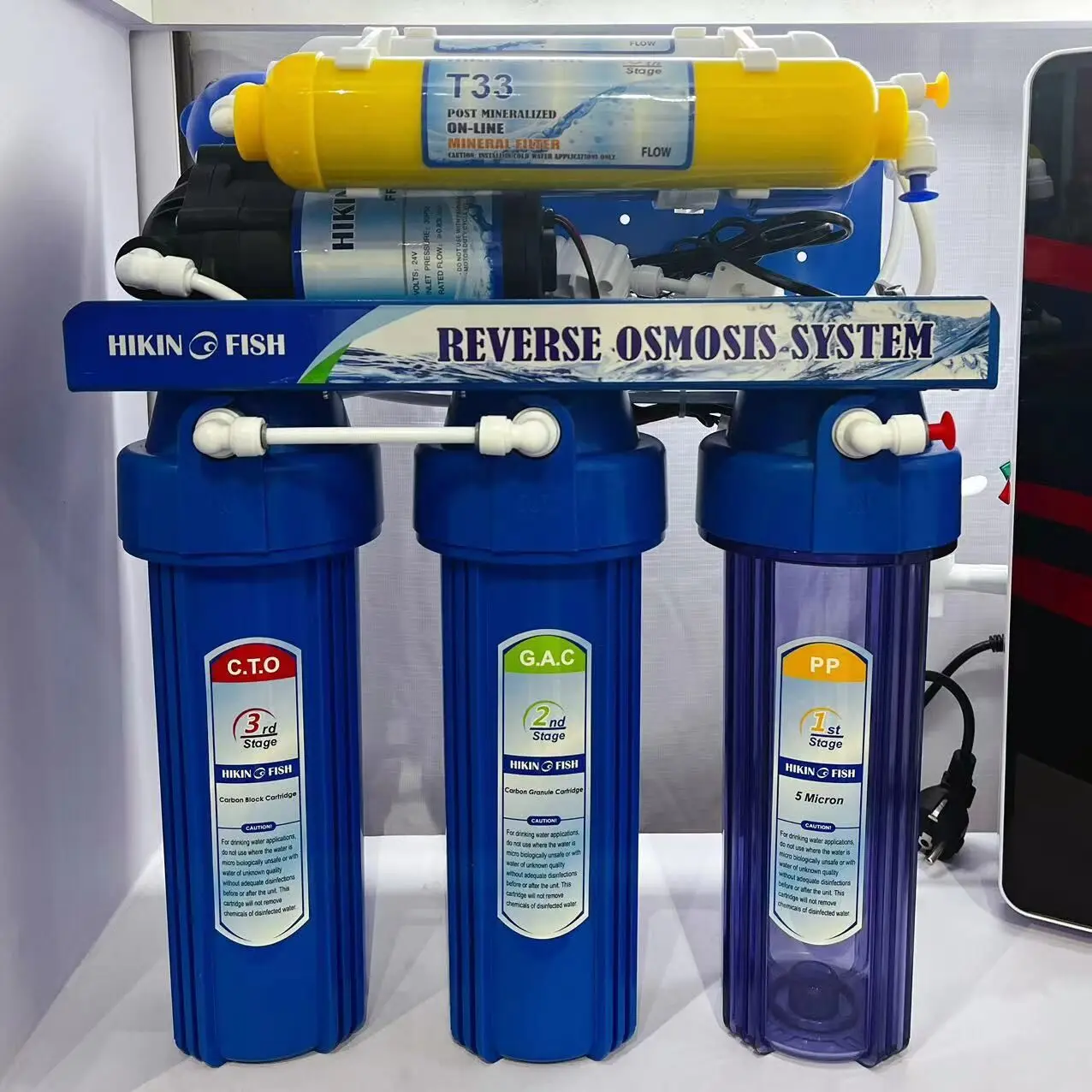 6 stages 75GPD RO water filter system with water filter cartridge