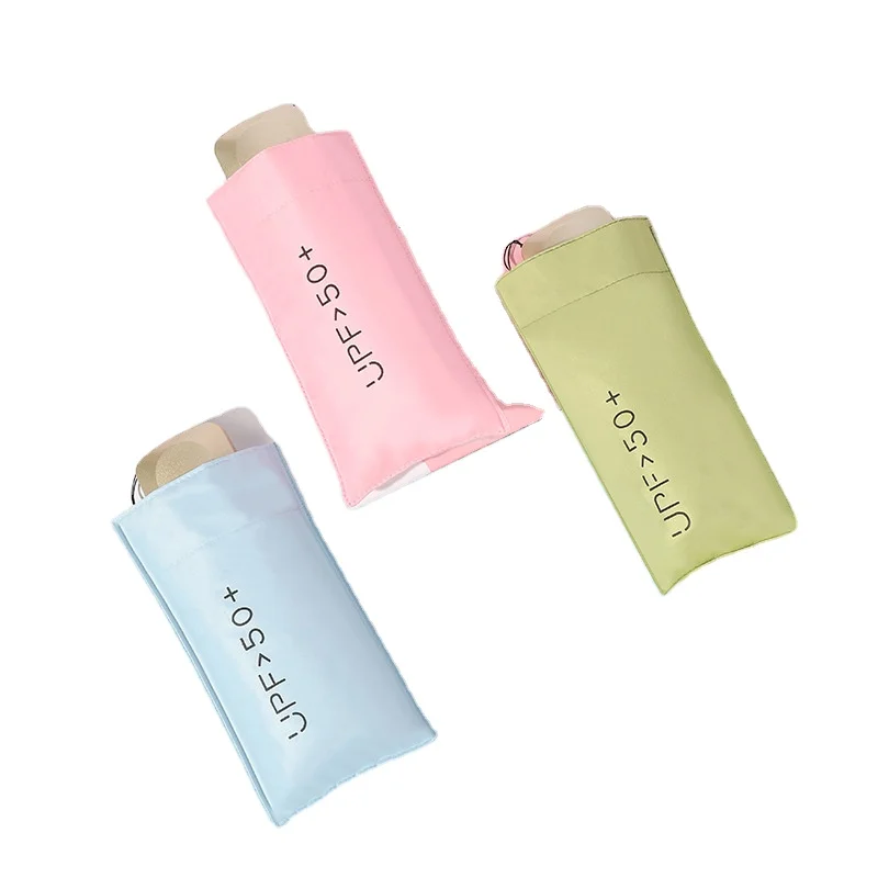 BSBH Custom Logo Travel Capsule Umbrella Mini Compact Double Small Umbrella Mini 5 Folding Mini Umbrella Pocket Portable
