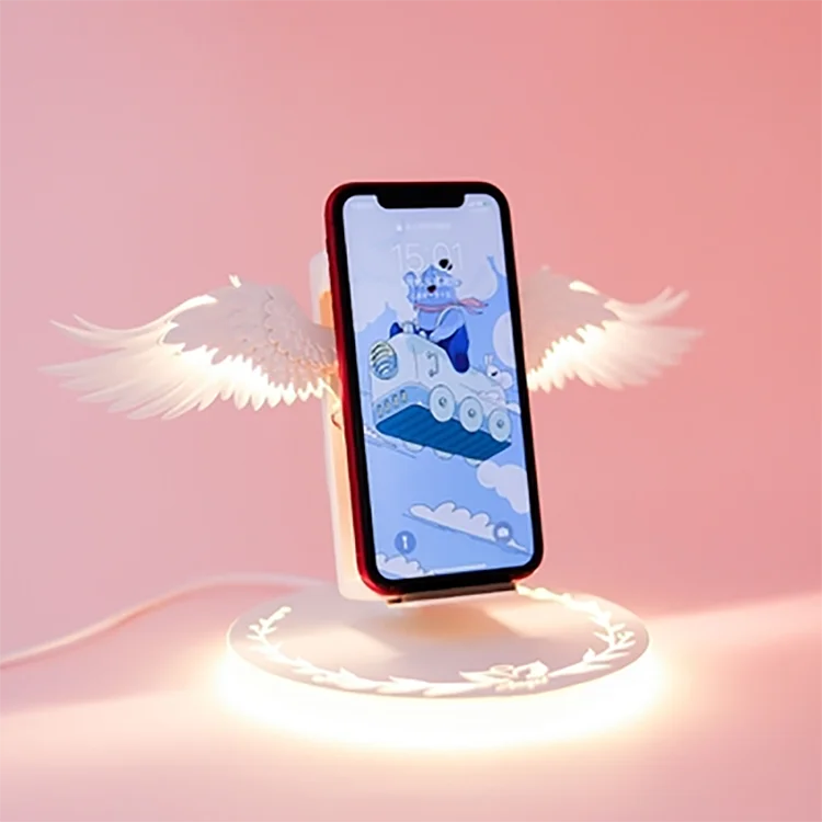 Angel Wing 10W wireless charging  mobile phone wireless charger stand