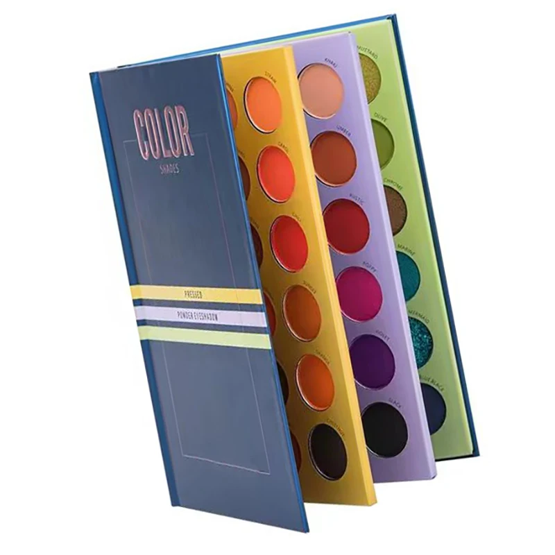 72 Color Vegan Eyeshadow Book Palette Private Label High Pigment Shimmer Glitter Matte Eyeshadow Palette