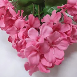 Hot selling Geranium 9 Bush christmas flowers artificial wall backdrop artificial flowers decor