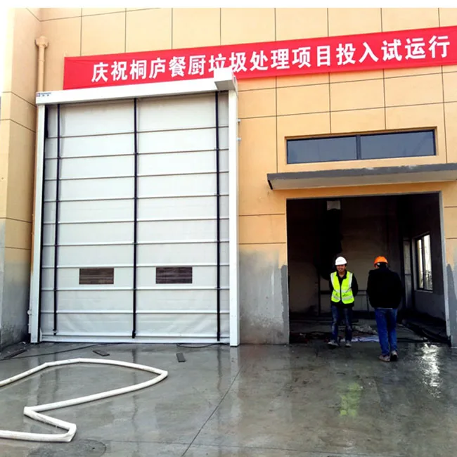 SEPPES pvc rapid roller door hot selling high speed stacking door big transparent window high speed door with radar