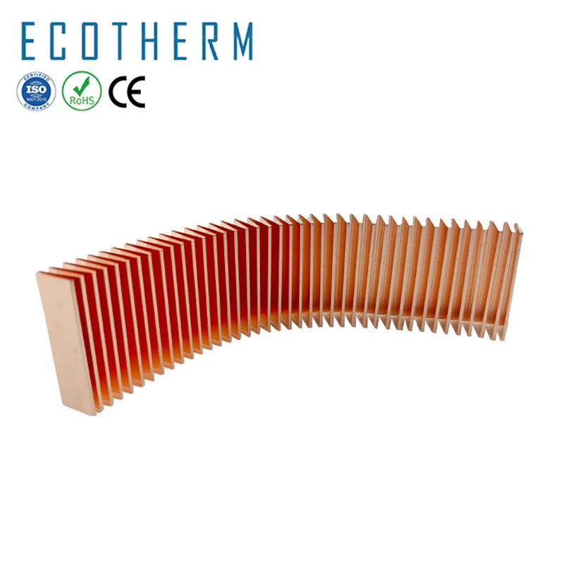 High quality LED Die Stamping Part Copper Folded Fin Heat Sink Stacked Fin Copper For Various Shapes