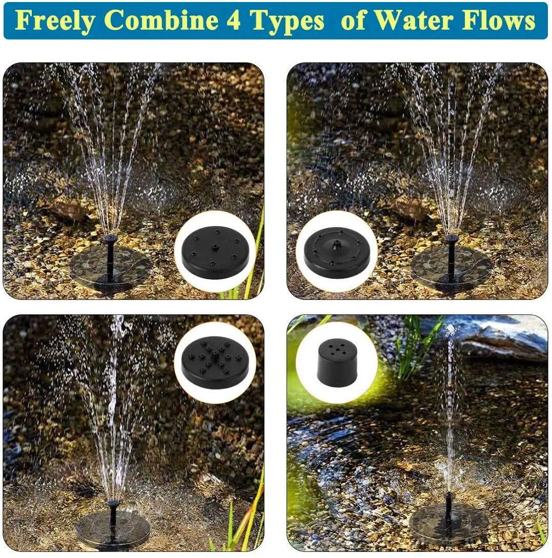 2020 new solar powered water pump solar fountain with led light