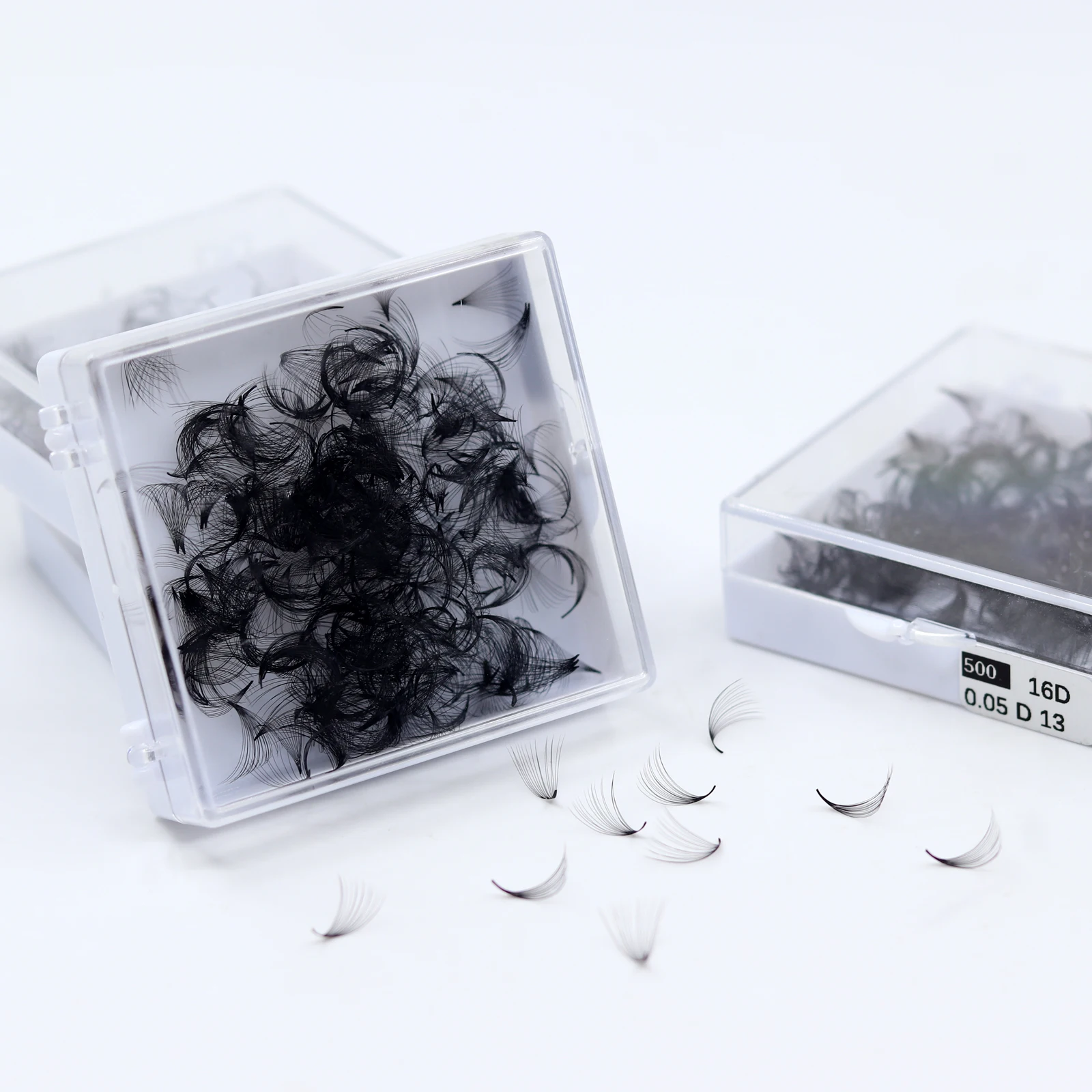 Allison Handmade Natural Wispy Pointy Premade Loose Volume Fans Single Length 13mm Faux Mink Promade Fans