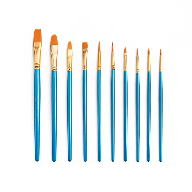Nylon Wool Brush 12pcs One Set Acrylic Painting Watercolor Brush Painting Brush with Color Palette
