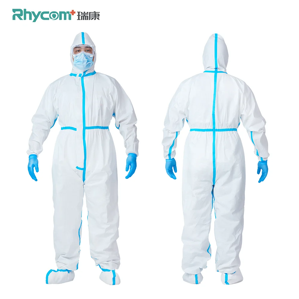 
Rhycom CE Medical Disposable Protective Suit PPE Full body Protective Suit In Stock 