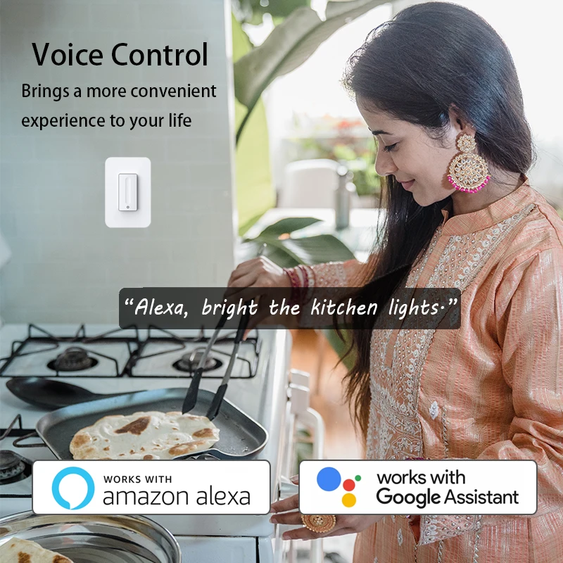 USA standard 110v voice control touch smart electrical wall zigbee switch dimmer 3 way with alexa