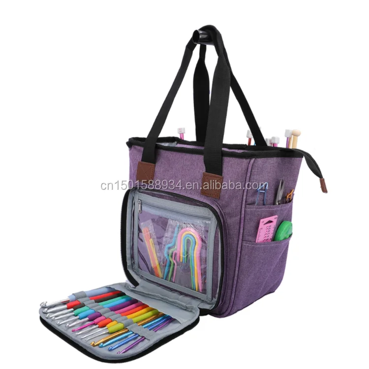 DIY Needlework Storage Organizer Bag Women Tote Bag  Yarn Case For Crochet Hook Knitting Needle Yarn Holder Bag