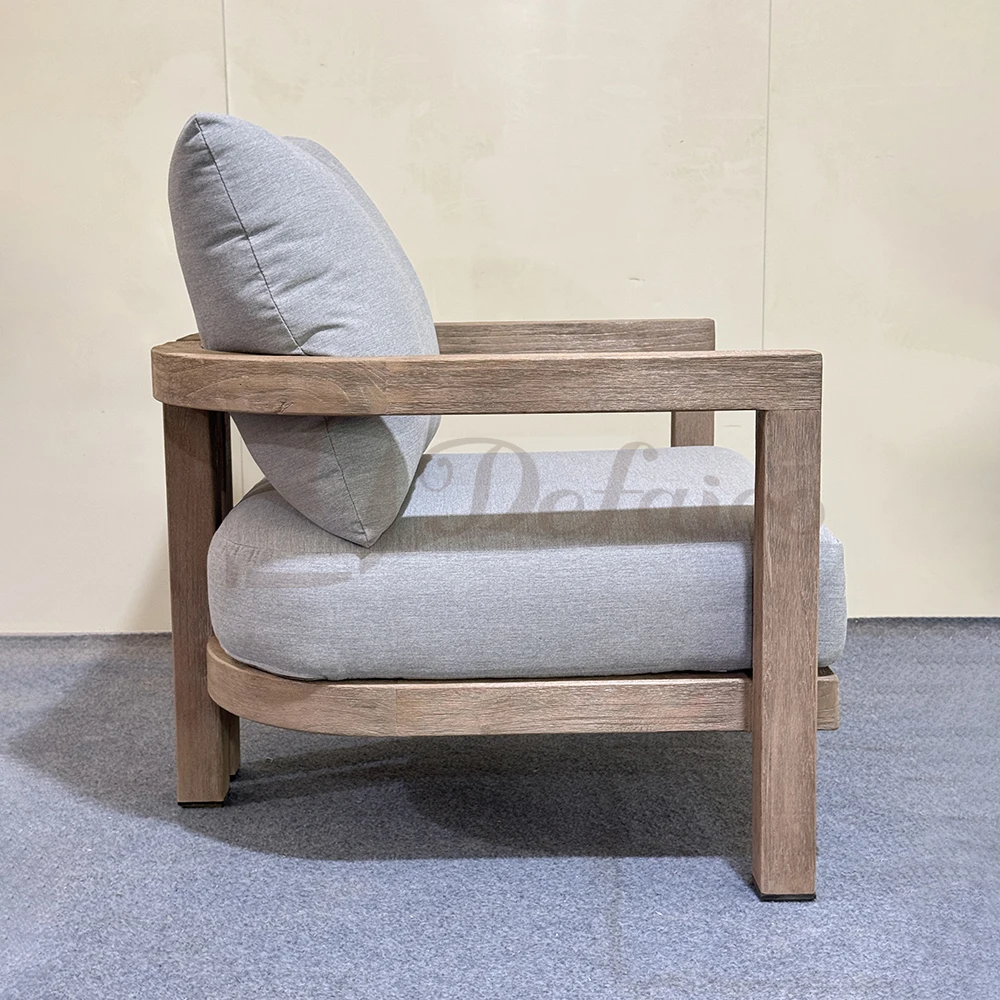 Defaico 2024 Solid Wooden Outdoor Furniture Sofa Set Value City Furniture teak leisure chair