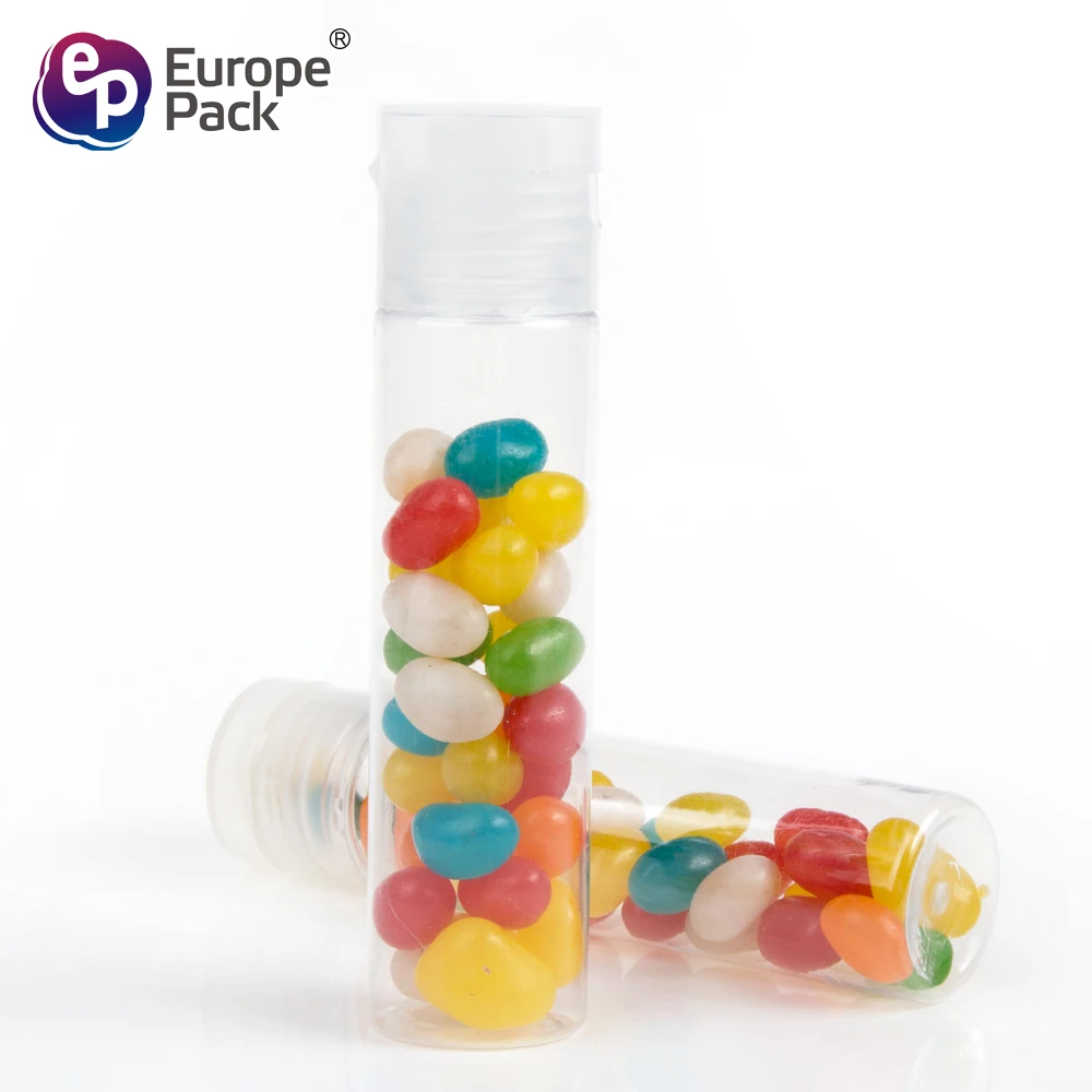 Candy packaging plastic round container snack jar 53ml Clear Plastic Jar PET material use for snack