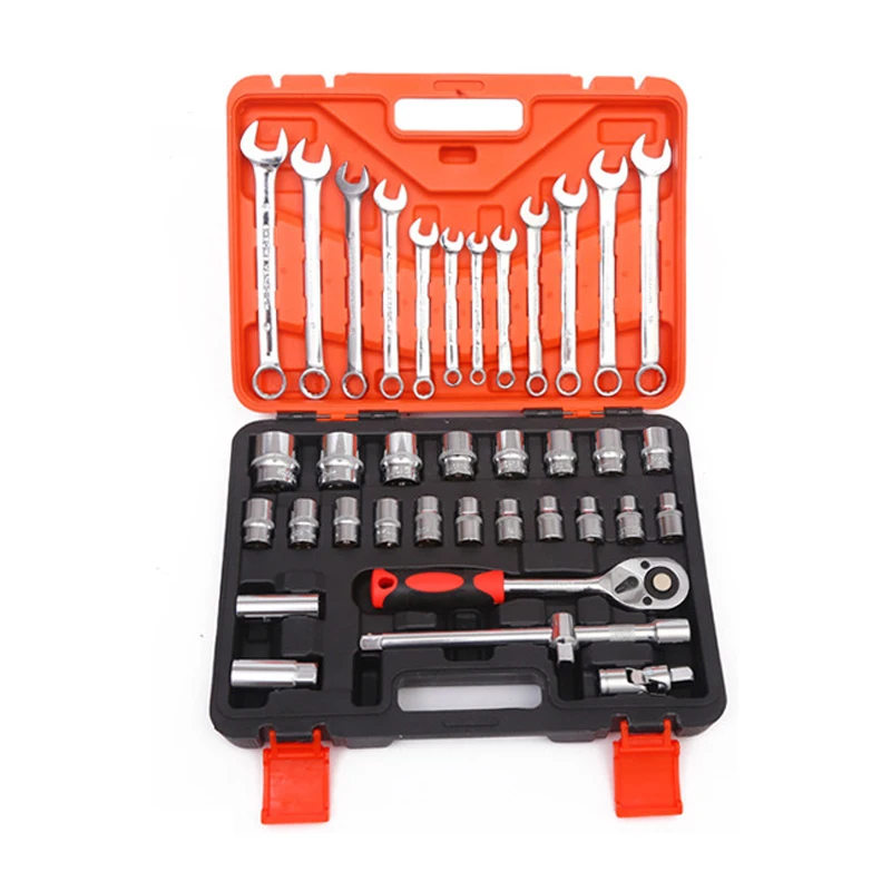 53pcs Spanner Car Repair Tool Box Universal Hardware Hand Tools Ratchet Wrench Socket Sets