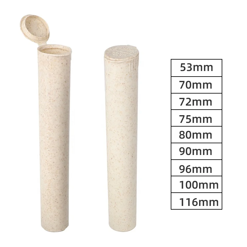 UKETA wholesale custom 116 mm biodegradable pp plastic containers jar biodegradable squeeze pop top tube for pr-roll