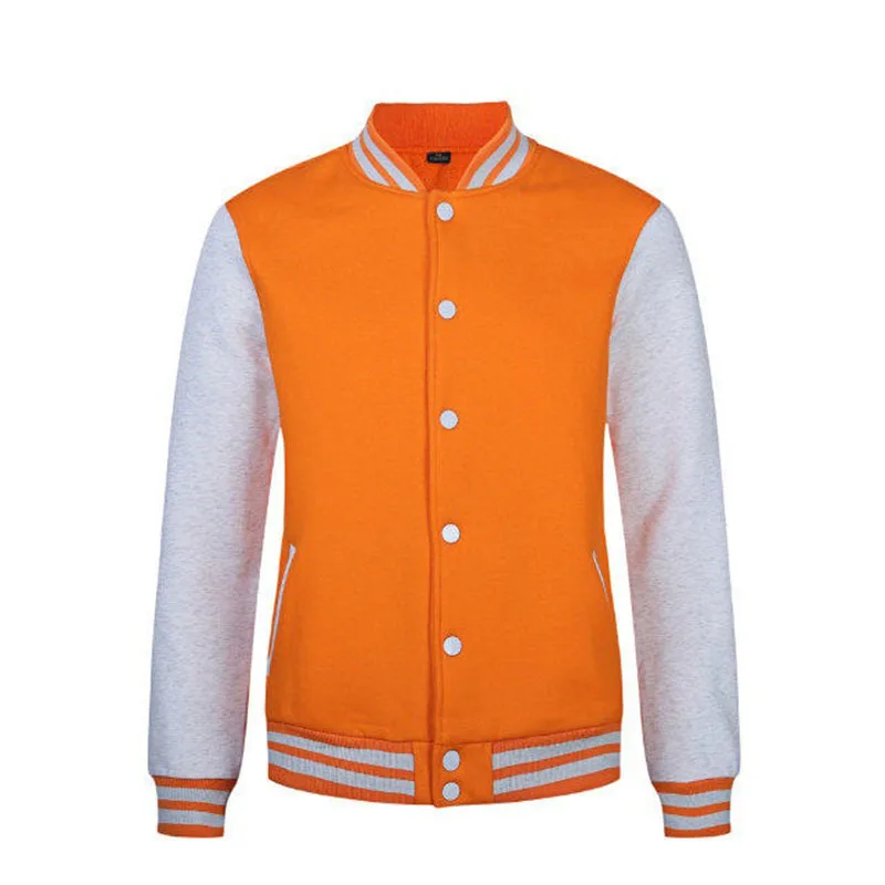 Custom Print Long Sleeve Men Letterman Jacket Plain Blank Varsity Baseball Jackets