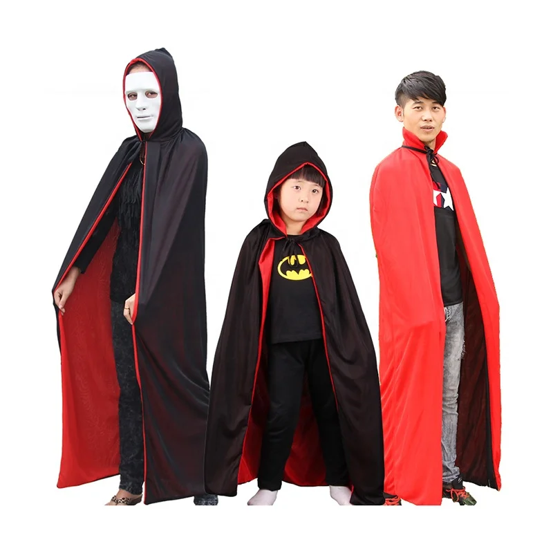 
Halloween costume death cloak vampire pirate red and black two-color double-layer stand collar Cloak 