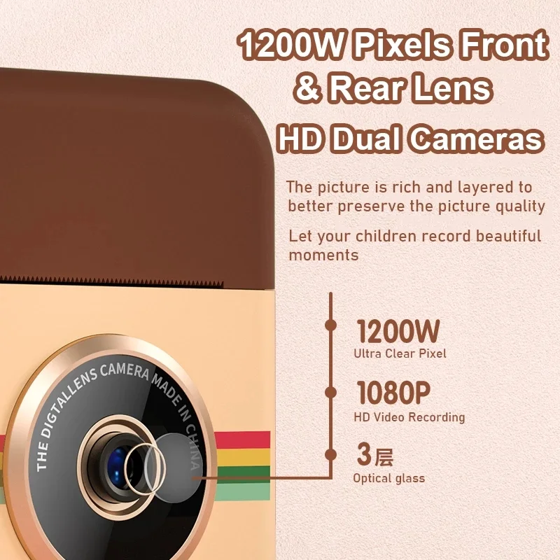 China Supplier Kids Toy Instant Print Camera Mini Camera With HD Video Recording Dual Lens Thermal Photo Paper For Kids Gift