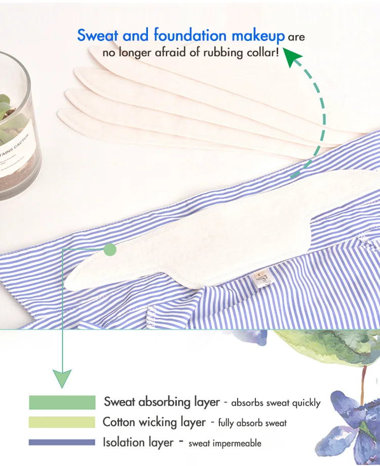 Portable Self Adhesive Neck Liner Pad Feel  Dry All Day Invisible Protection Disposable Collar Protector Sweat Pads