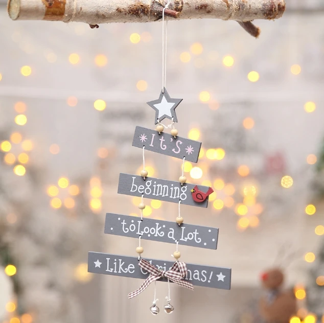 New Christmas Decorative Supplies Christmas Tree shaped Hangers Colorful Letter Hangers Creative Tree Hangers