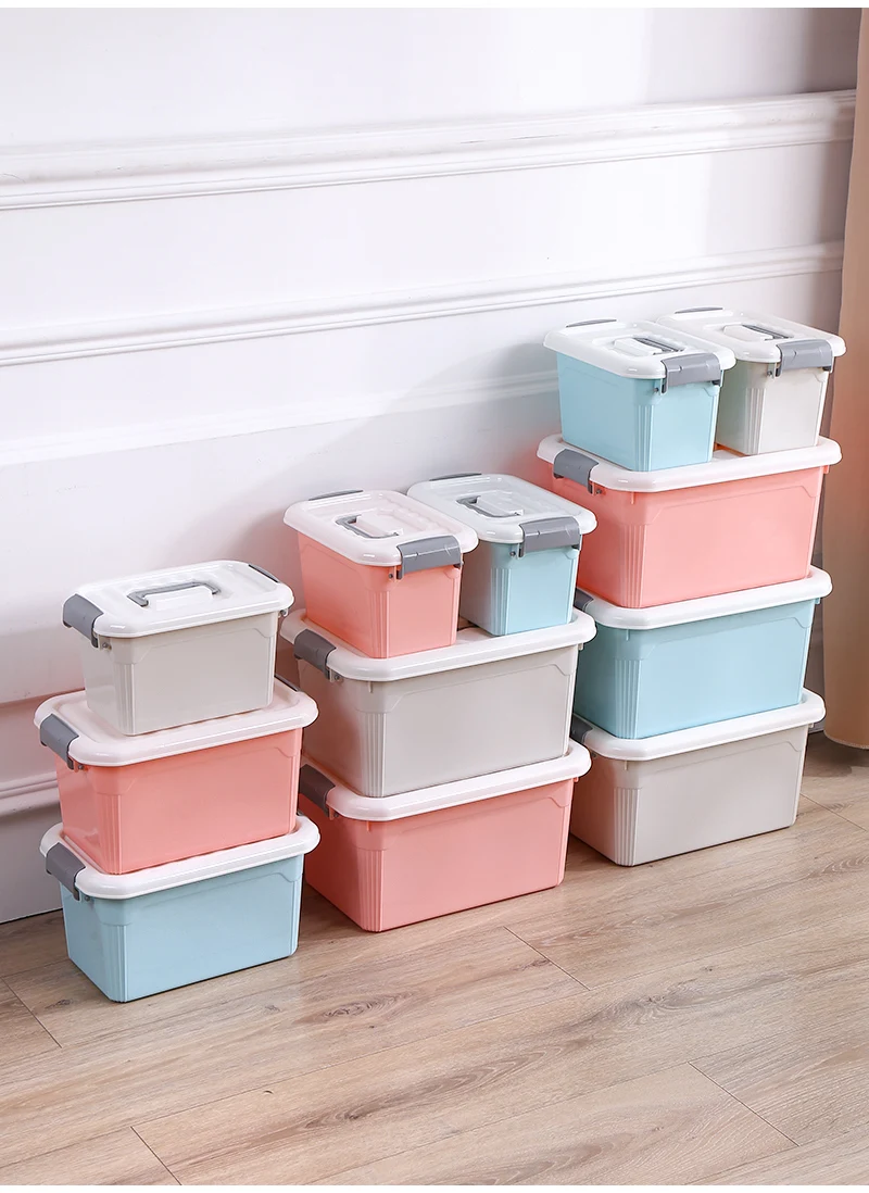 2024 Wholesale Household Decorative Stackable Home Organizations Other Bin Plastic Container With Lid Toy Storage Boxes