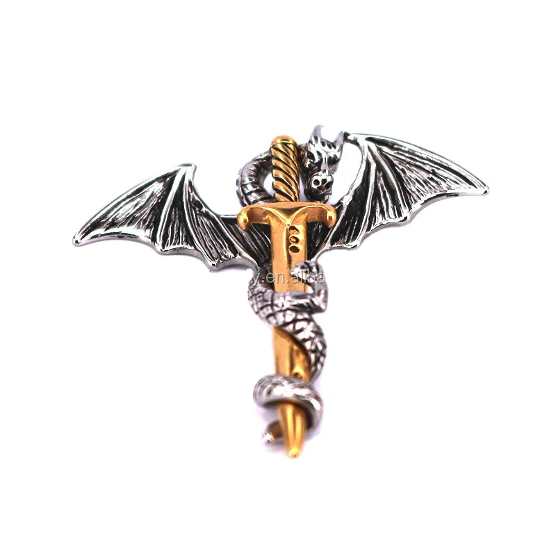 Evil Dragon Snake Sword Pendant,Chinese Dragon Pendant,Chinese Zodiac Snake Pendant