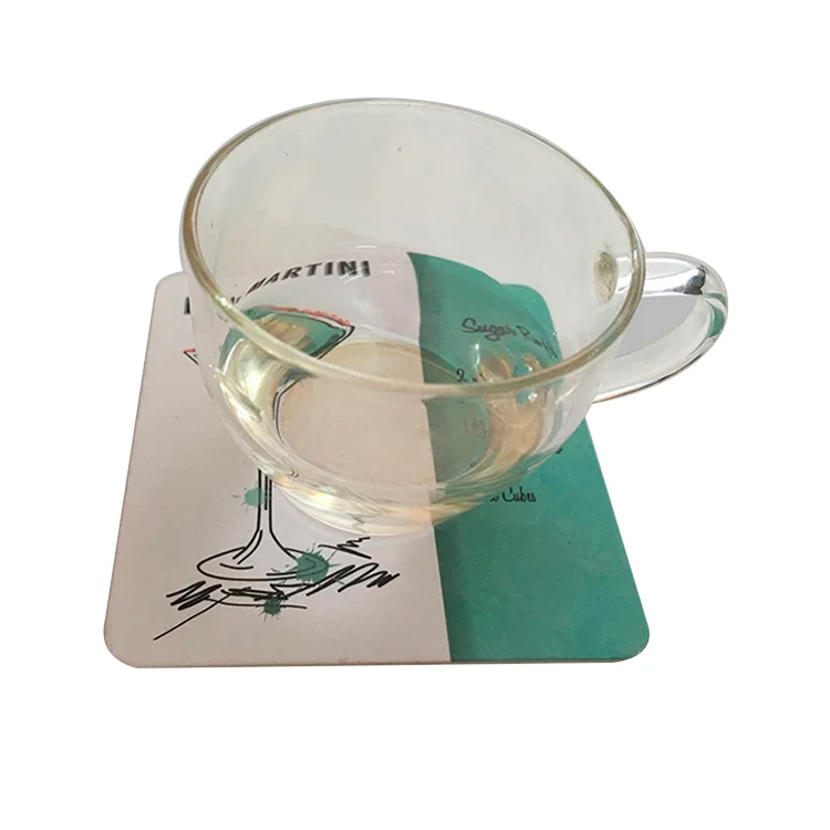 TIKE 2024 Custom Logo Printed Pulp Board Coaster Drink Cardboard Coaster Absorbent Paper Coaster for Hotel / Home / Bar