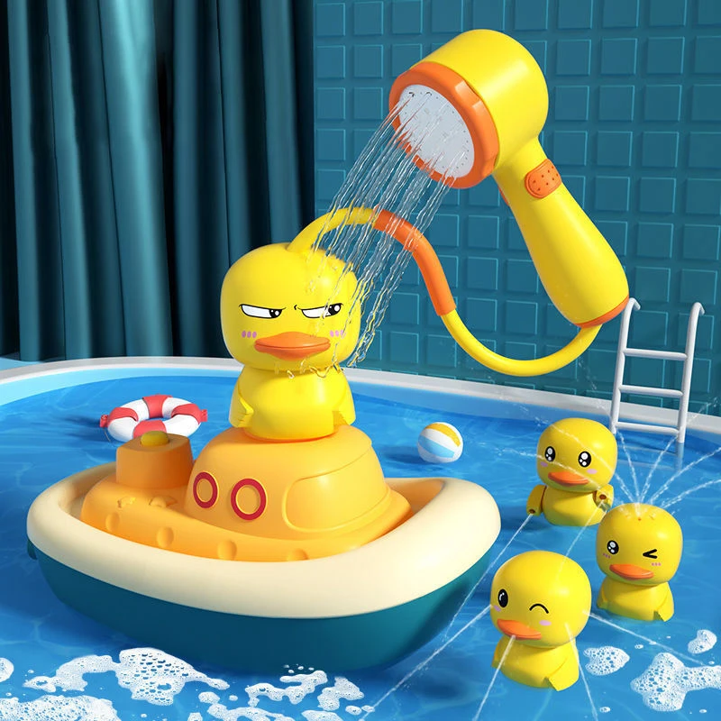 Best Seller Toddler Floating Bathtub Toys Electric Duck Shower Head Water Spray Duck Sprinkler for Kids Bath Toy