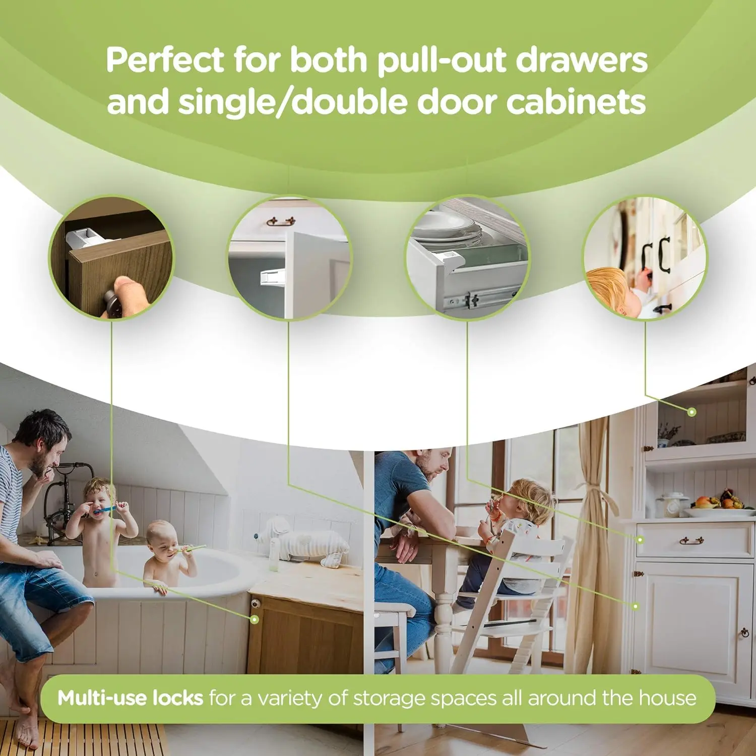 Hidden child safety lock with magnetic key plastic magnetic lock of cabinet drawer is suitable for baby and child safety