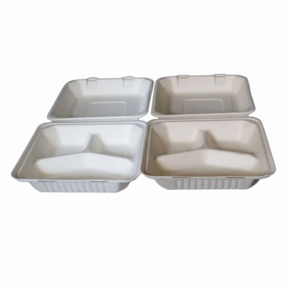 Free Sample 3 Compartment Food Container Take Away Lunch Bento One Time Disposable Packaging Boxes For Food