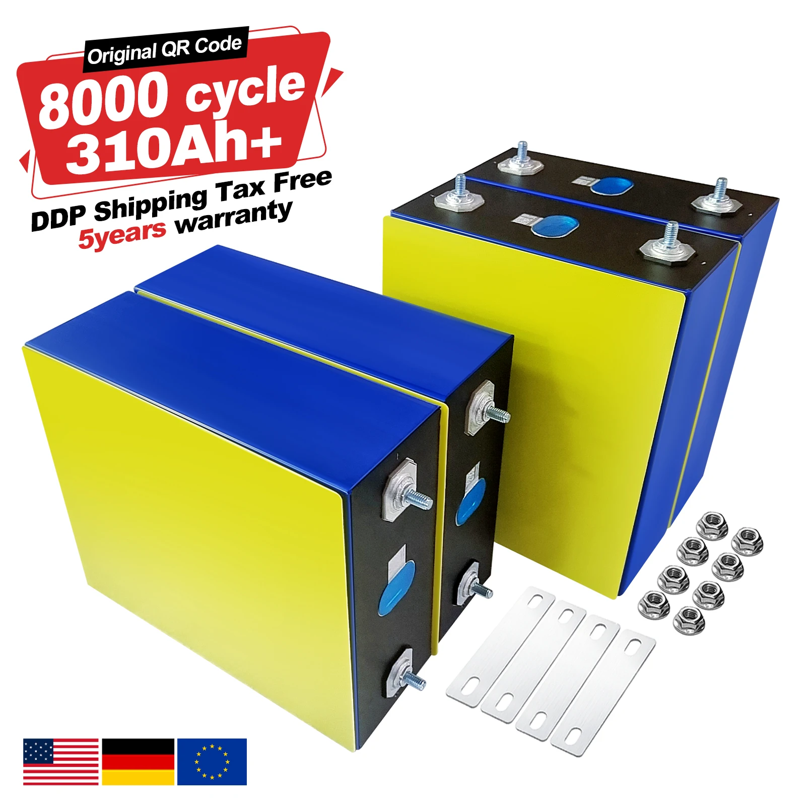 Литиевая призматическая батарея LF280K для солнечной энергии версия 8000 цикла A ++ V3 lifepo4 3.2v 280ah