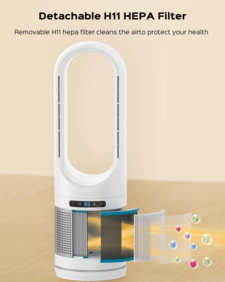 Wholesale Air Cooling Bladeless Fan Hot Cold Portable with hepa 13 Filter Electric Air Cooling Bladeless Fan Heater