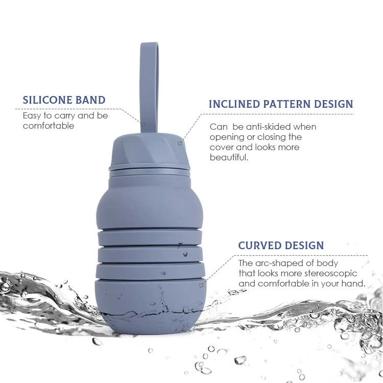 New Design 18oz Portable Sports Drinking Water Bottle Collapsible Camping Hiking Gym Fitness Water Jug Jarra de Agua