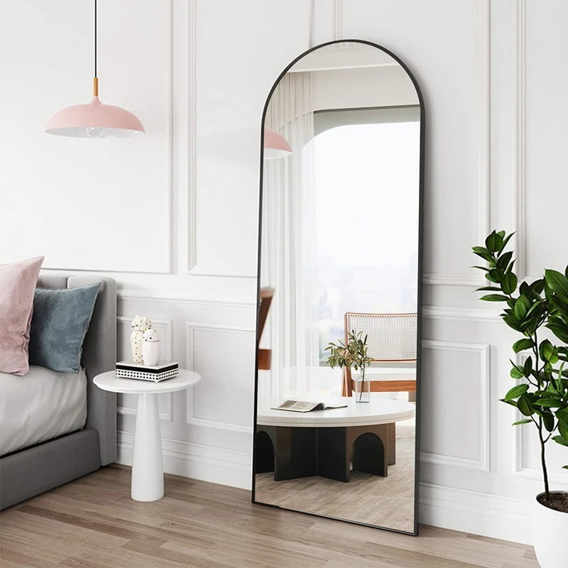 Top Fashion Breakage-proof Clear Images Arch Full Length Floor Mirror with Metal Frame