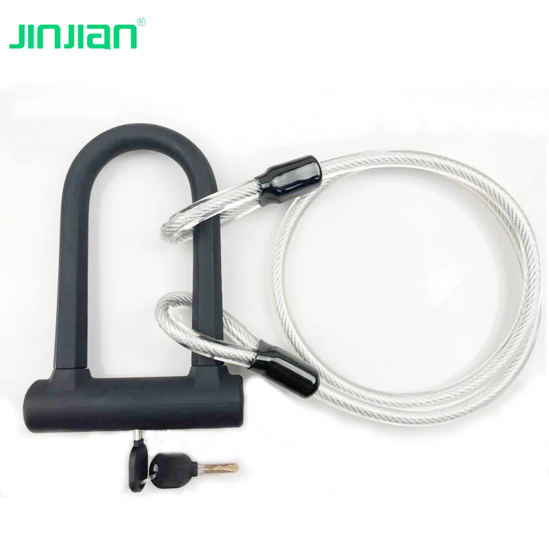Anti-theft Ebike U Lock D Shackle Bicycle U Lock Solid Alloy Silicon Coated for Fence GYM Door