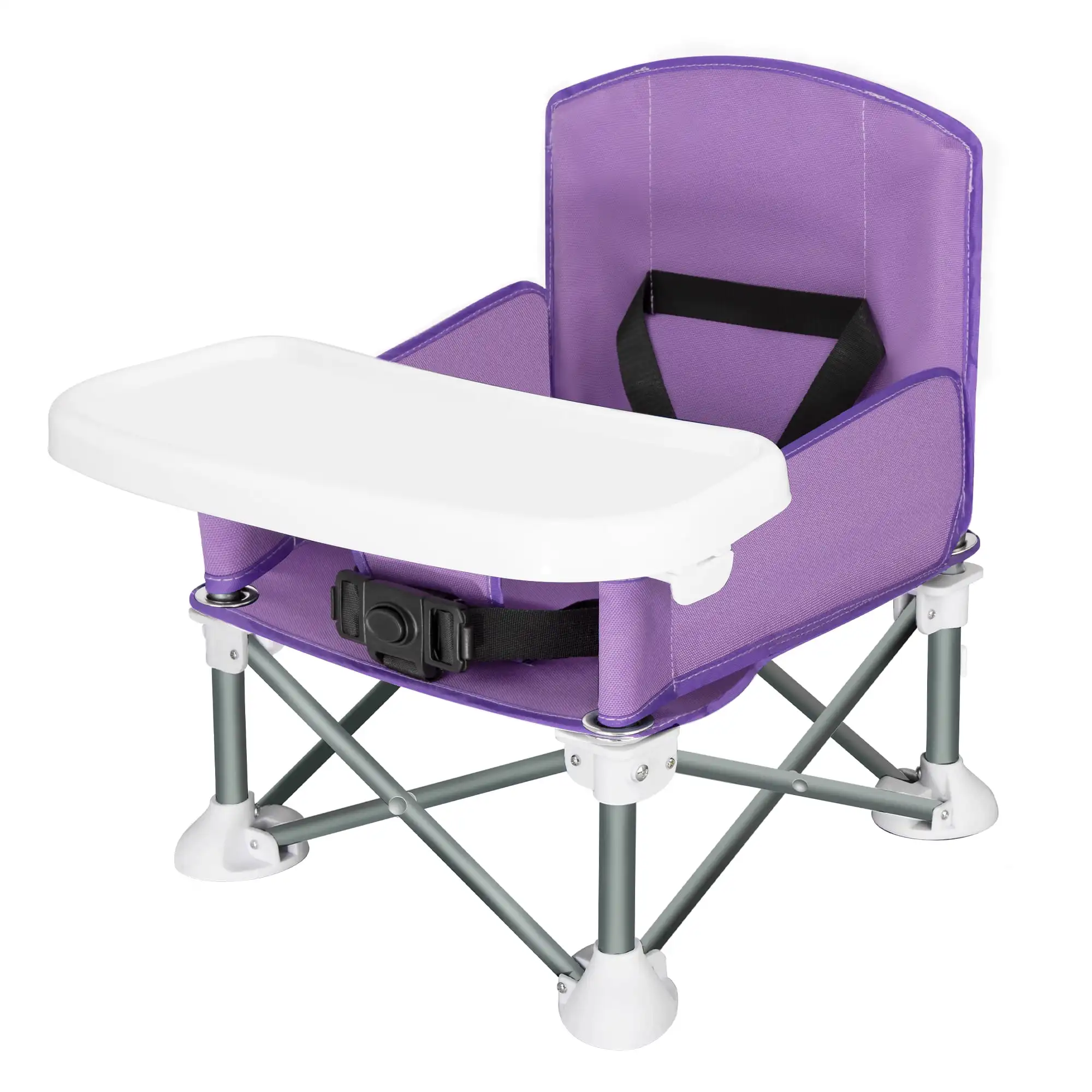 High Quality Folding Portable Kids Feeding Dining Beach Chair Travel Indoor Booster Seat with Tray back pocket for Baby