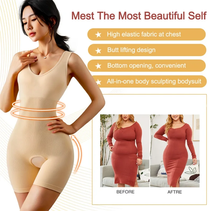 Custom Perfect Full Body Slim Plus Size Thigh Tummy Control High Waister Trainer Shaper Bodysuit Shapwear