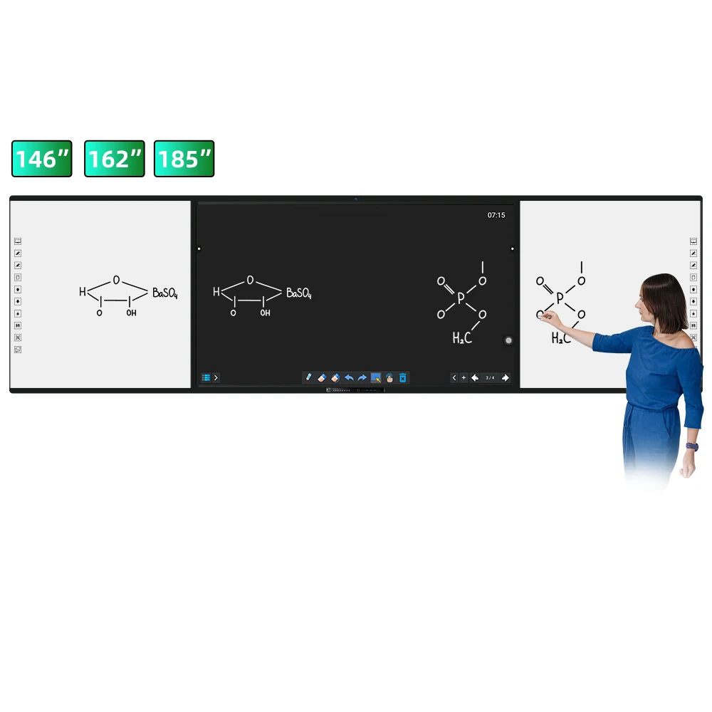 China Education Digital 185-Inch Interactive Flat Panel Touch Screen Tablet Whiteboard Smart Board for School