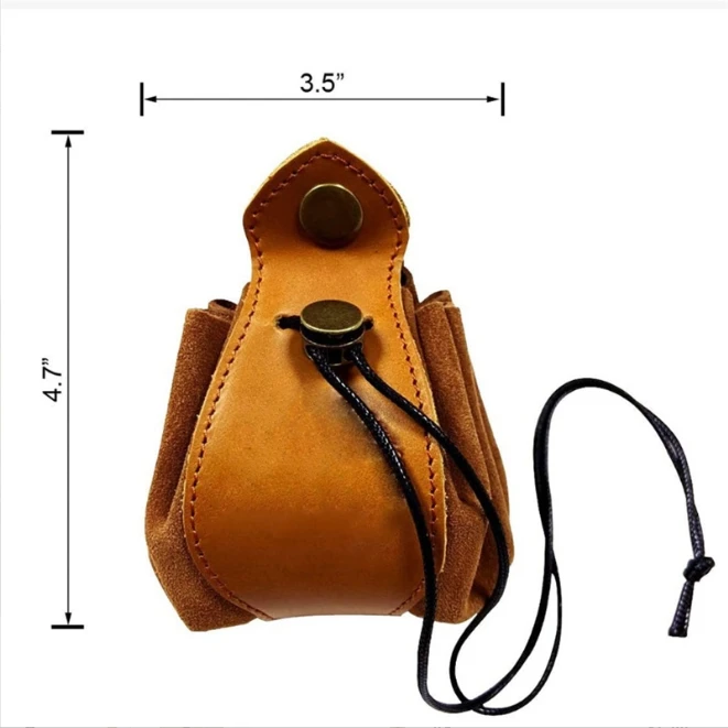 Highly Durable PU Leather Dice Pouch Drawstring Bag Folding Key Coin Dice Storage bag