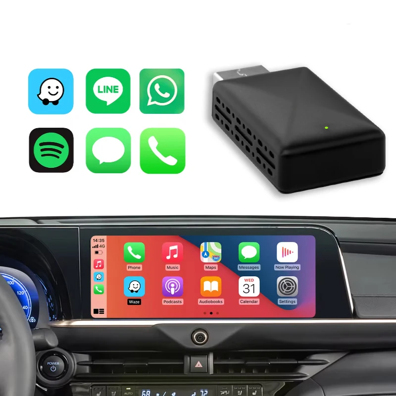 Wireless CarPlay & Android Auto Adapter Wired to Wireless CarPlay & Android Auto with 99% of Cars Easy Plug and Play USB Dongle