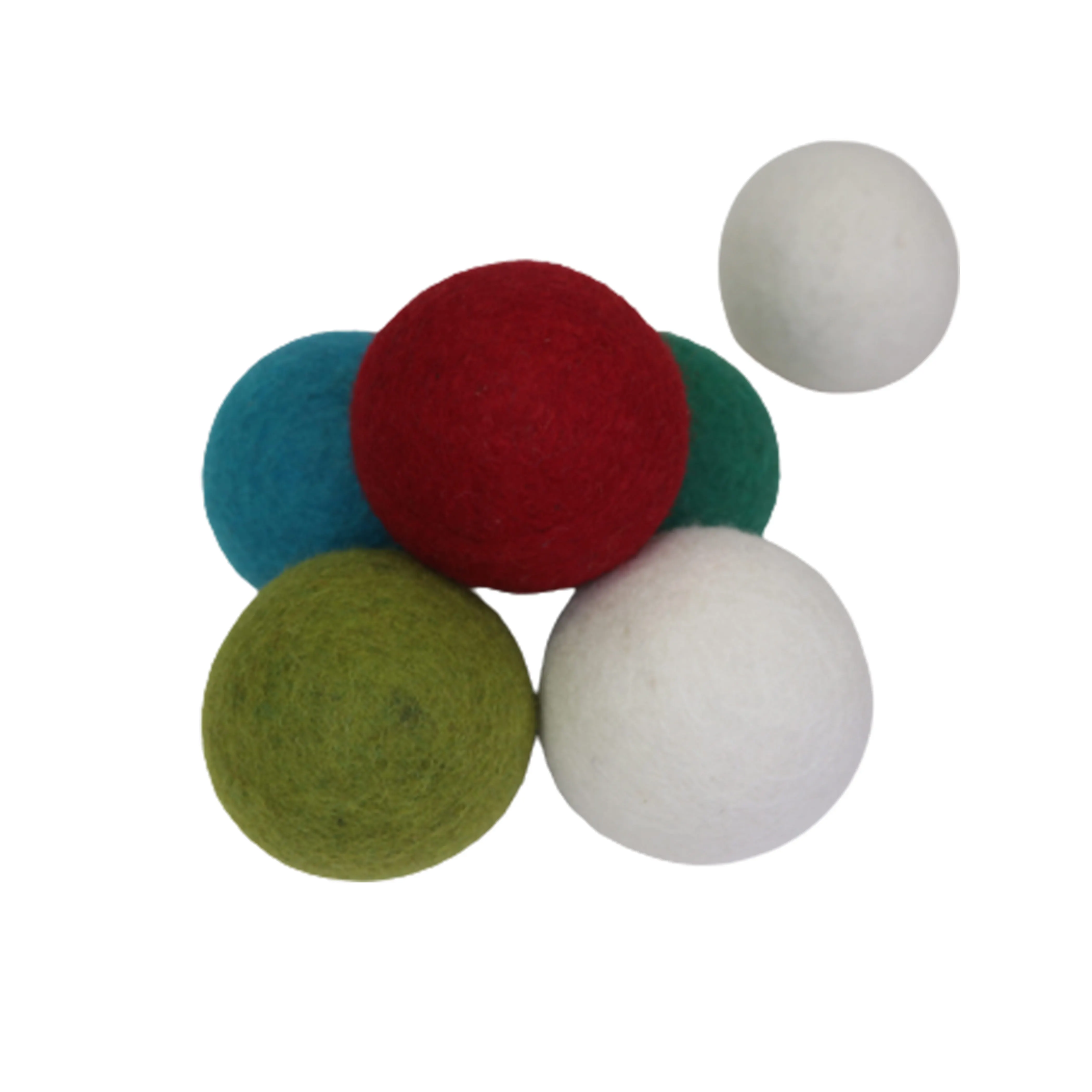 Colorful Merino Wool Hand Knitted Felt Balls for Christmas Decorations and Dryer Laundry Cleaning