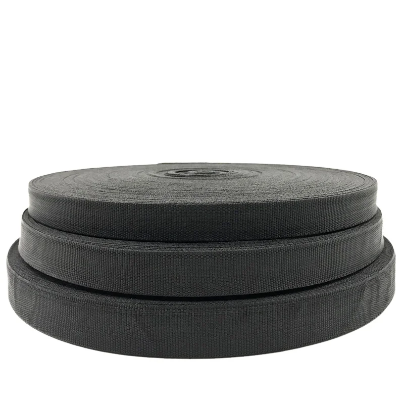 Plain Twill Polypropylene Webbing Woven black color printed Tape PP tape for belt