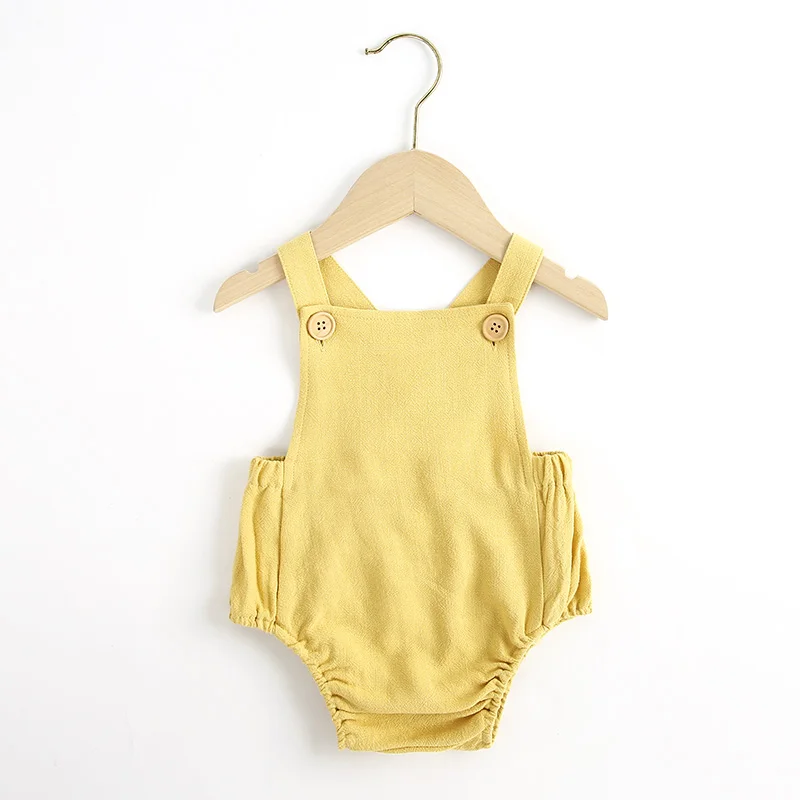 2021 New Born Baby Clothes Rompers Bodycon Romper Kids Girl Cotton Linen Striped Romper