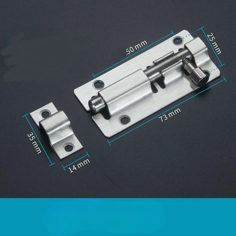 Metal lock barrel bolt spring loaded latch concealed door sliding bolt garden hinge bolt