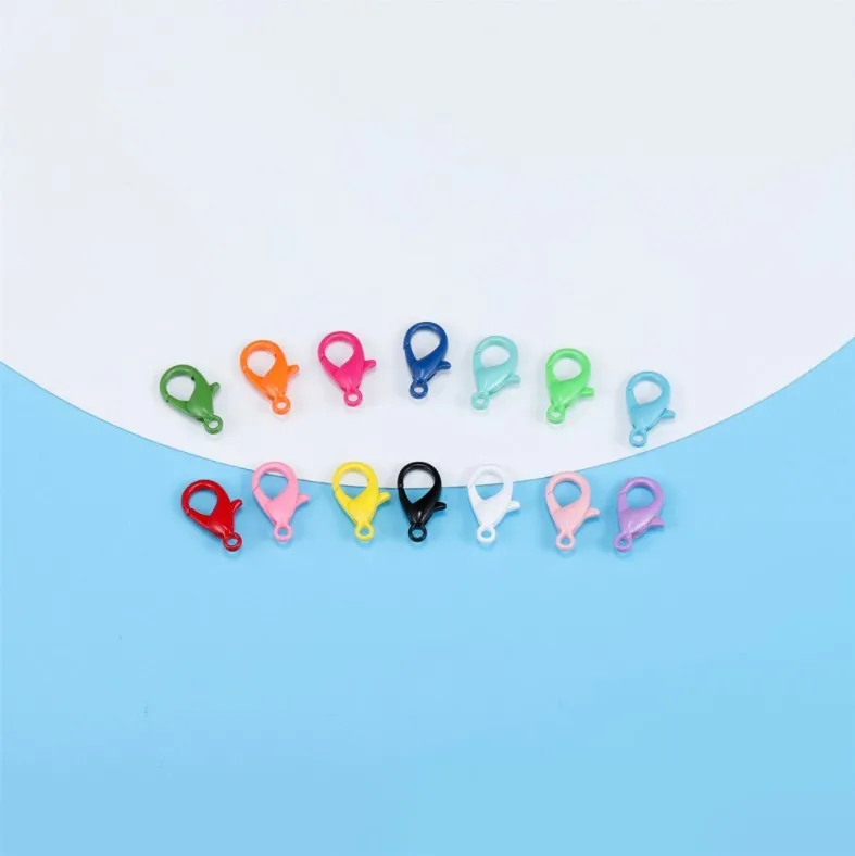 Plastic Clasps Lobster DIY Bracelet Necklace Jewelry Colorful Lobster Clasp Key Hook Chain 20pcs/bag
